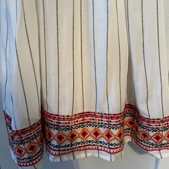 THML White Tunic with Multicolor Embroidery - women’s large dress - Picture 10 of 14